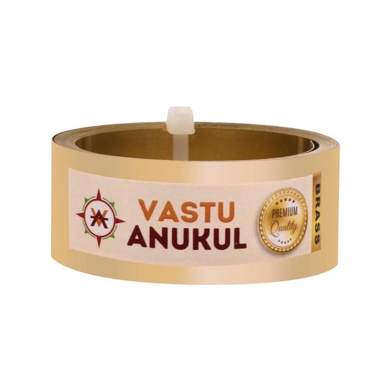 VASTU ANUKUL Premium Vastu Remedy Brass Metal Vastu Strips Size L 8 Feet x W1 inch25mm x 02 mm Gauge Thickness Vastu Remedies for Entrance Toilet Correction and Zone Balancing