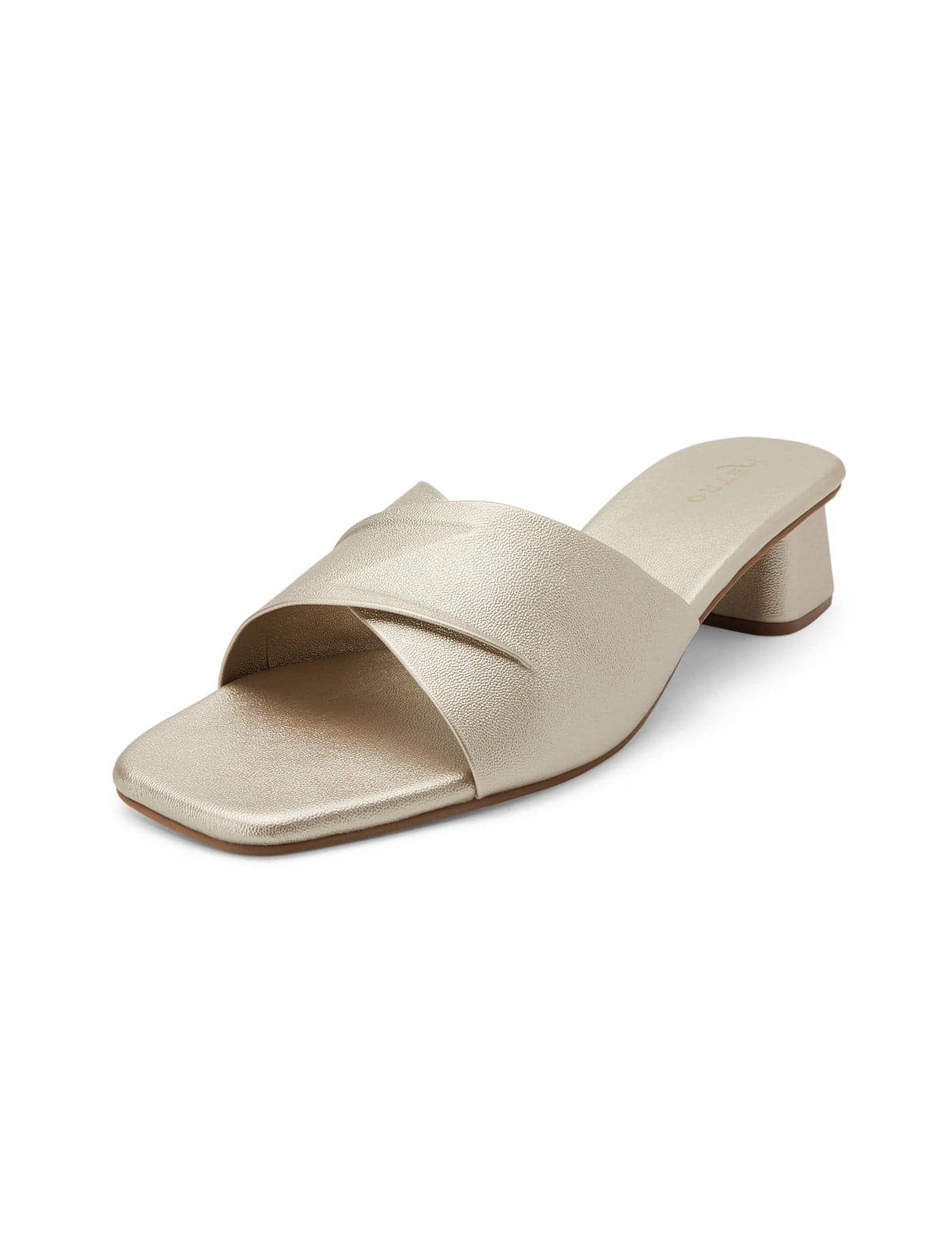 Metro Women's Gold Block Heel with Criss-Cross Straps UK/7 EU/40 (40-144)