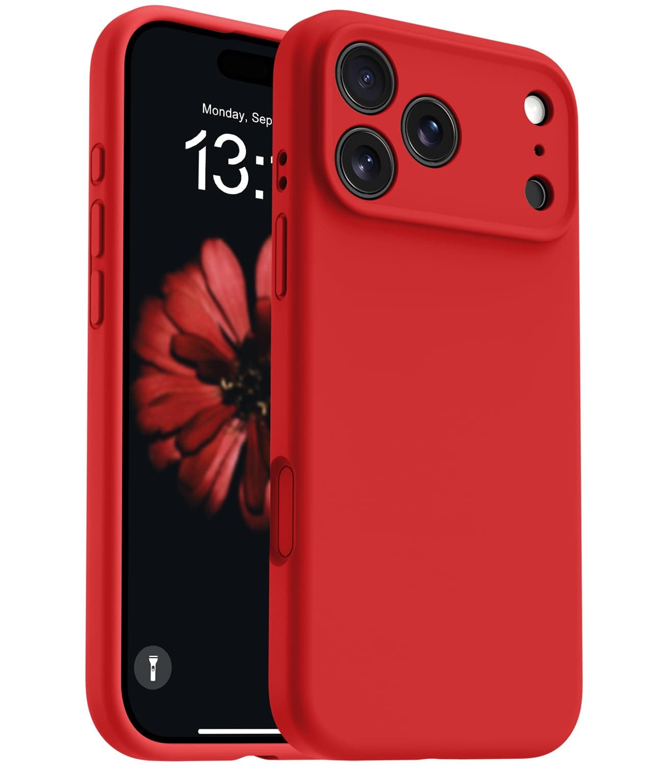 OTOFLY Magnetic for iPhone 17 Pro Max Case,Compatible with Magsafe,Classic Liquid Silicone Mobile Phone Case,Integrated Camera Control Button,Anti-Scratch Microfiber Lining, Red