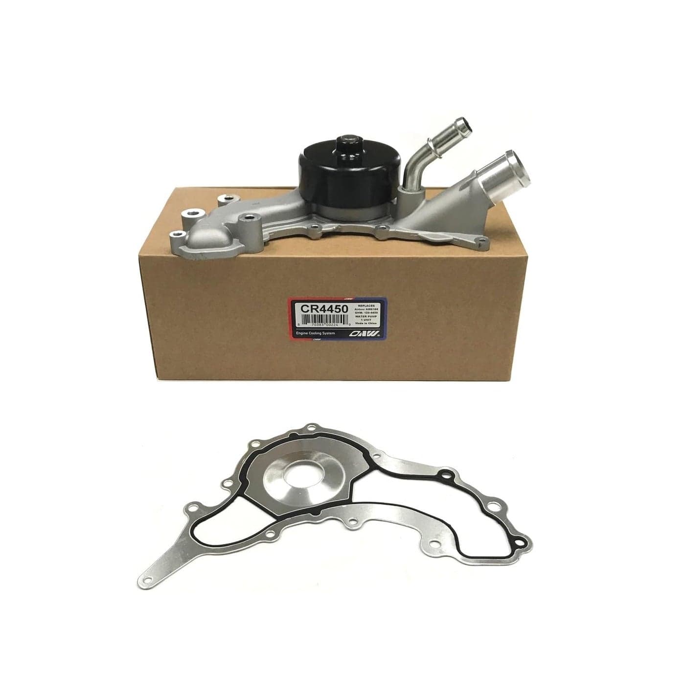 OAW CR4450 Water Pump for 3.6L-V6 engine on 11-23 Challenger/Charger/300, 11-14 Avenger/200/Routan, 11-15 Durango/Grand Cherokee/Town Country, 11-19 Journey/Grand Caravan, 13-23 Ram 1500