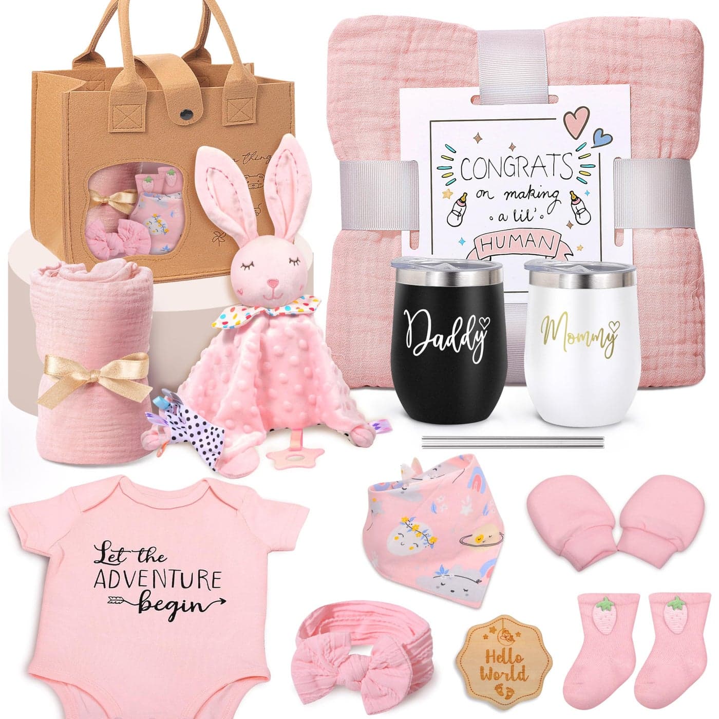 Oazoxro New Mom Gifts for Women Pregnancy Gift for New Parents Gender Reveal Gifts with Mom and Dad Tumbler Set for First Time Moms