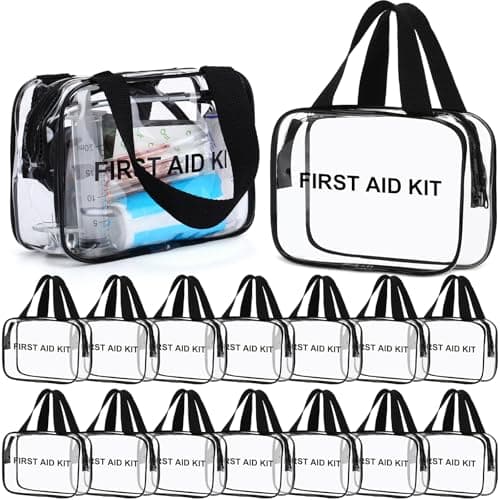 Aliceset 16 Pcs First Aid Kit Bag Empty Bulk Portable Clear Medical Pouch Zippered Waterproof Mini Emergency Storage Bag Plastic Medical Organizer Kit Accessory for Travel Outdoor Home Camping Hiking