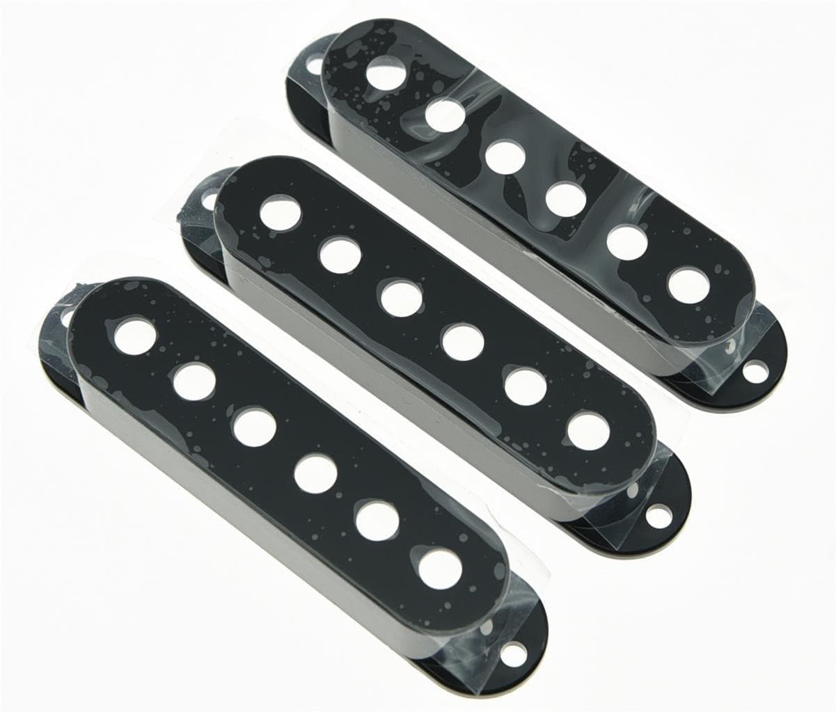 KAISH 52mm Pole Spacing Black ST Strat Style Guitar Pickup Covers 3 Single Coil Pickup Covers for Stratocaster/Strat
