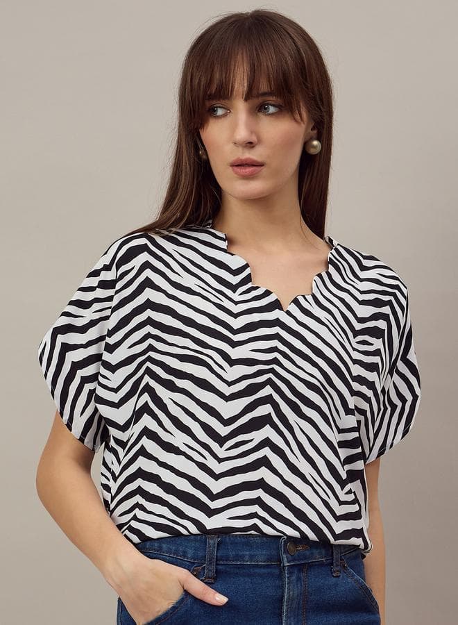 Animal Print Relaxed Fit Top