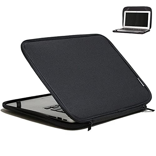 Inntzone Laptop Sleeve 16 Inch Foldable Slim Case Lightweight Bag Notebook Computer Carrying Flip Cover (Black)