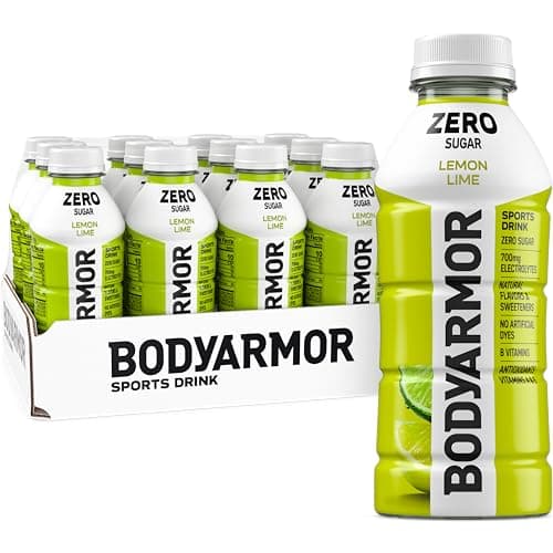 BODYARMOR ZERO Sugar Lemon Lime, Sugar Free Sports Drink - Low-Calorie Hydration - Natural Flavors with Potassium Packed Electrolytes, Antioxidants, and B-vitamins, 16 fl oz (pack of 12)