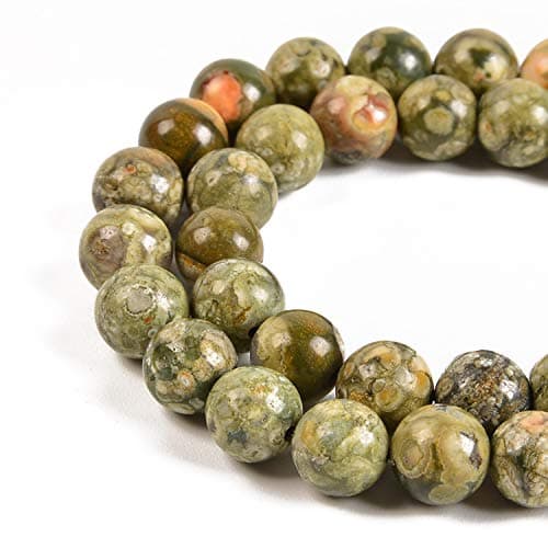 Nancybeads 60pcs 6mm Natural Rhyosite Gemstone Round Spacer Loose Stone Beads for Jewelry Making 15.5" 1 Strand (Rhyosite, 6mm 60Beads)