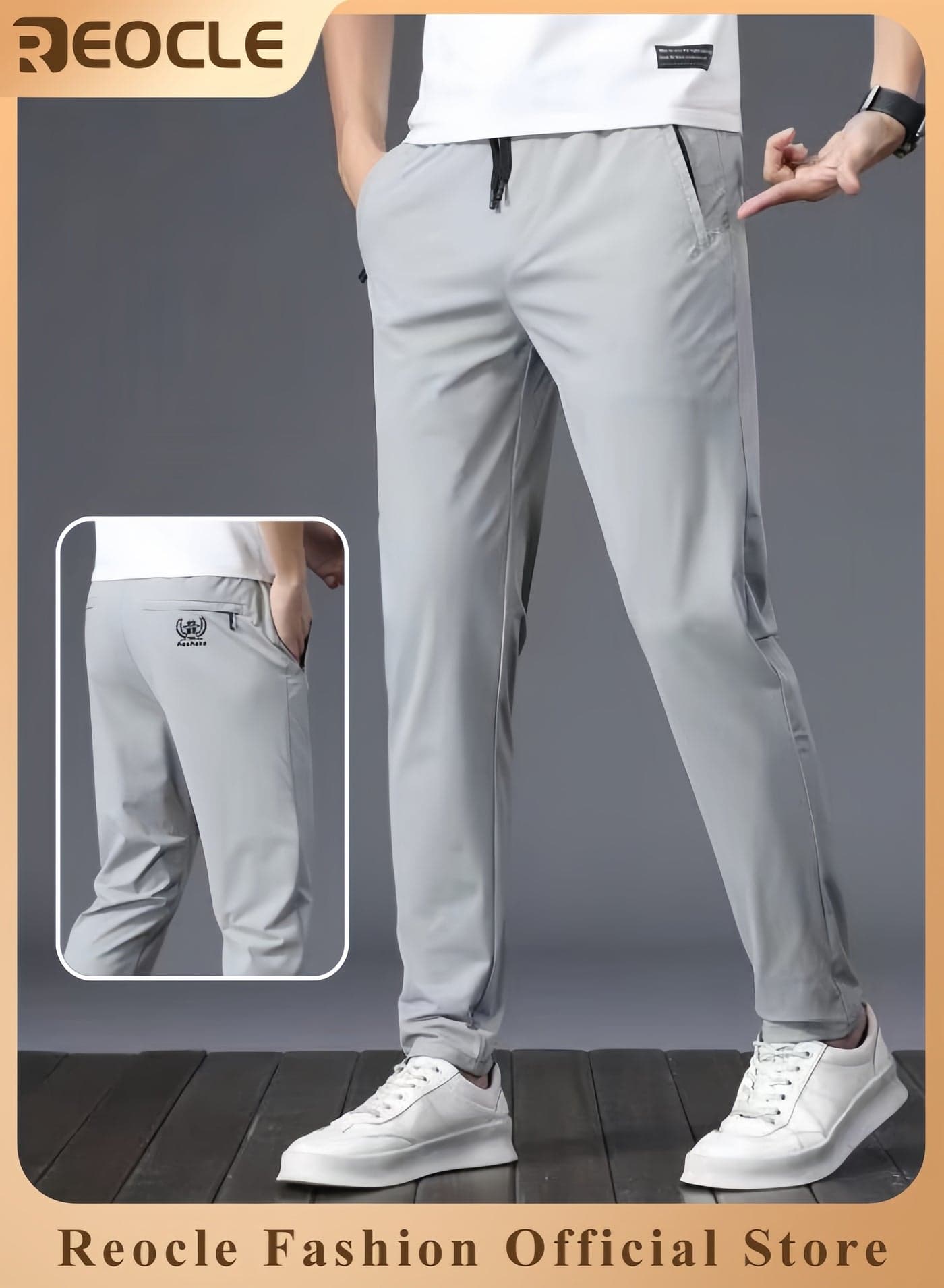 Men's Ice Silk Ultra-thin Sports Pants Quick Dry Stretch Straight Fit Comfyfit Pants Ultra Stretch Camping Fishing Running Athletic Active Jogger Pant