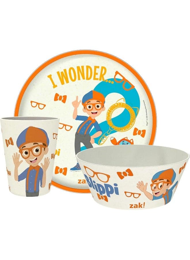 Zak Designs Blippi Kids Dinnerware Set 3 Pieces