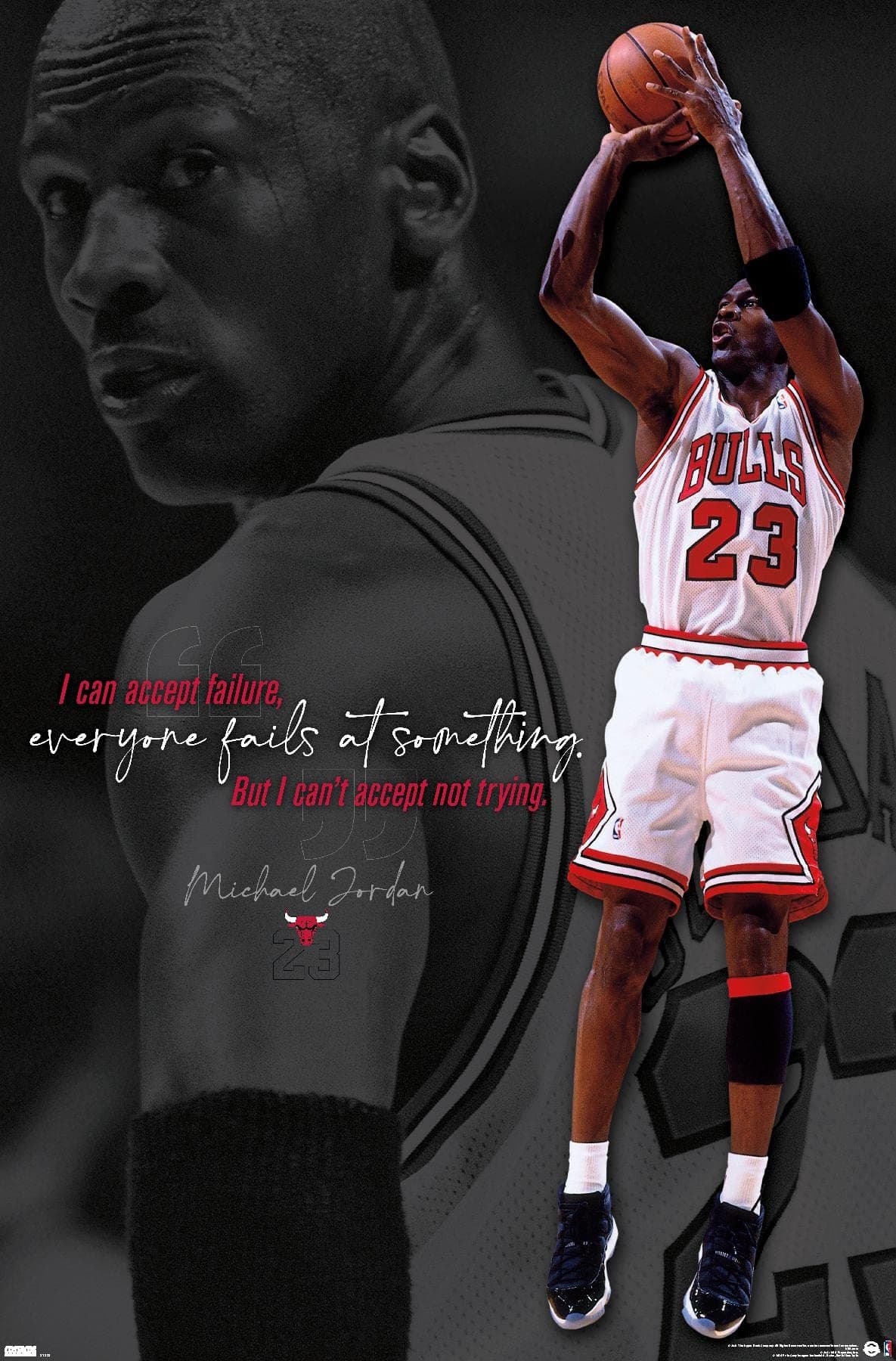 Trends International Michael Jordan Cant Accept Not Trying Wall Poster 22375 x 34 Premium Unframed Version