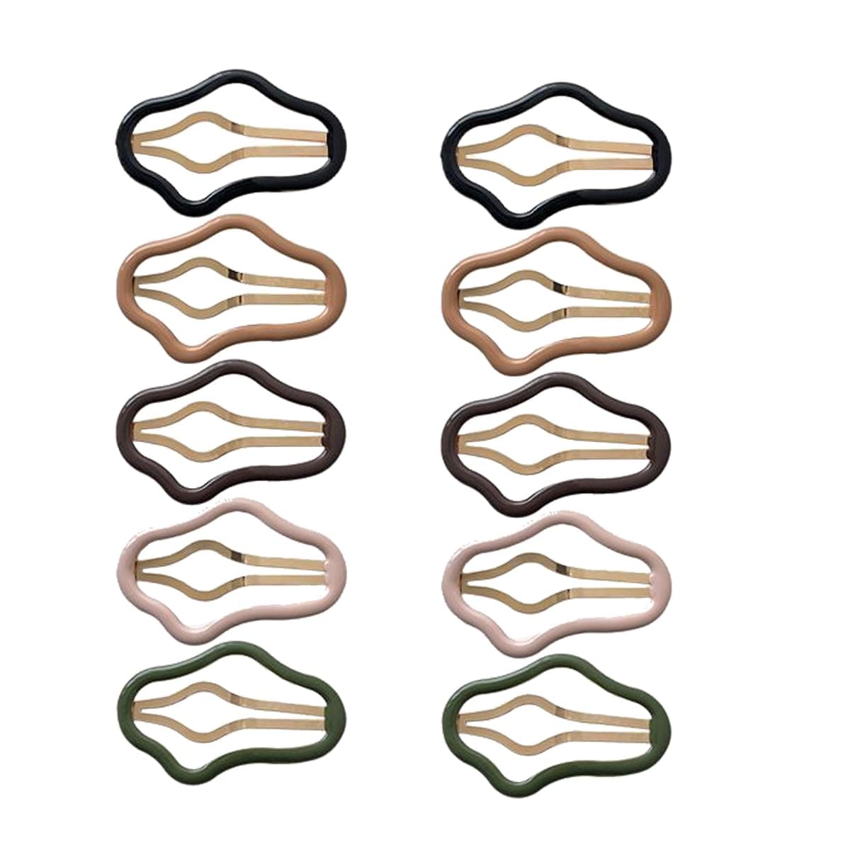 10Pcs Cloud Shaped Snap Hair Clip No Slip Hair Barrettes Metal Snap Clips Big Hair Grip Barrettes Snap Hair Barrettes Hair Accessories for Women Hair Accessories 5 Color
