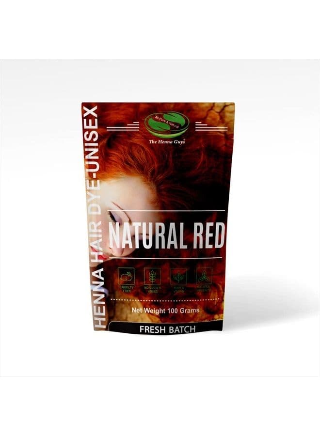 1 Pack Natural Red Henna Hair & Beard Color/Dye 100 Grams - Chemicals Free Hair Color - The Henna Guys