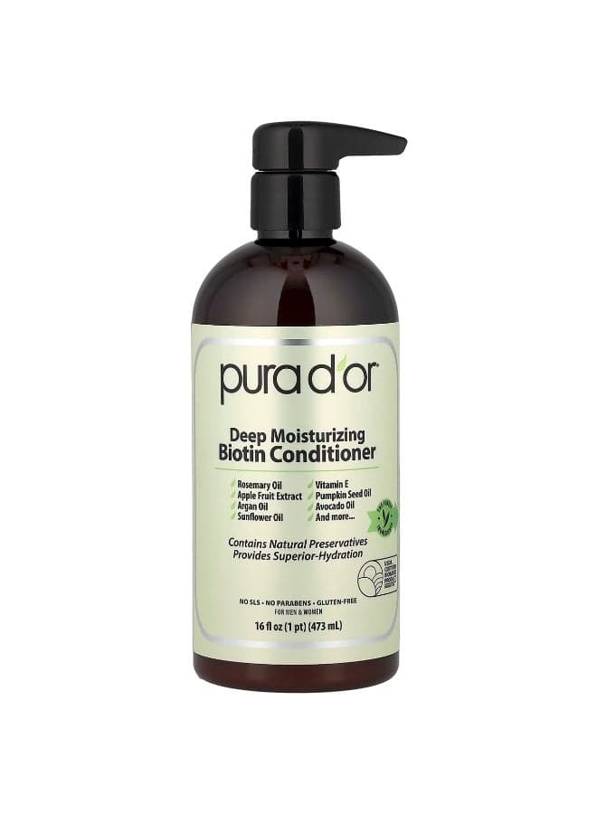 Pura D'or, Deep Moisturizing Biotin Conditioner, 16 fl oz (473 ml)