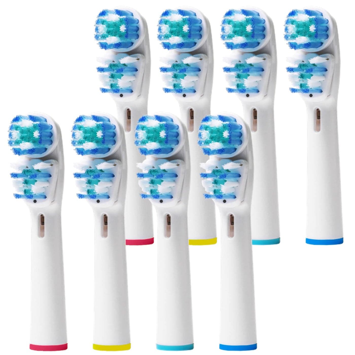 Alayna TM Replacement Brush Heads Compatible with Oral B Double Clean Design Pack of 8 Generic Electric Toothbrush Replacement White