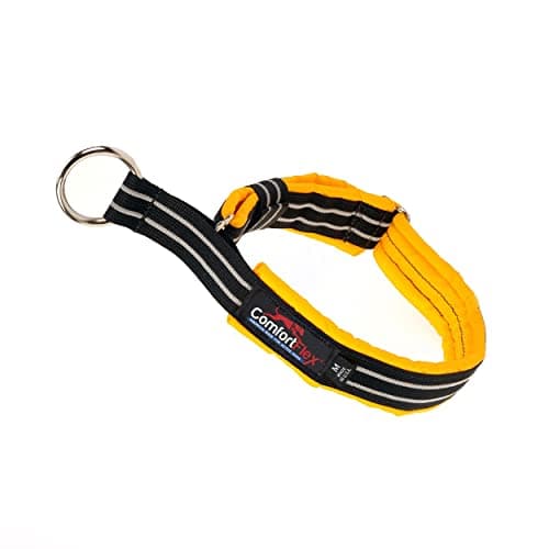 ComfortFlex Martingale Collar for Dogs - 1.5" Wide, Reflective, Made in The USA, Adjustable, Fully Padded Nylon, Gentle Control, Escape-Proof, Limited Slip Design, Medium, Saffron Yellow