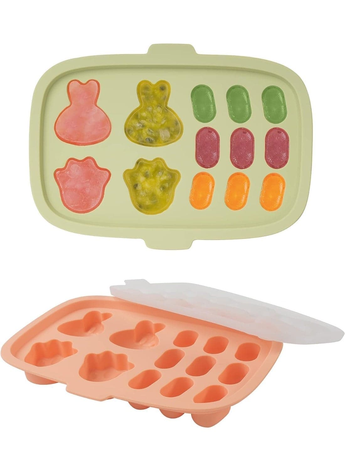 2 Pack Baby Food Freezer Tray, Perfect Silicone Baby Food Freezer Tray, for Homemade Baby Food, Vegetable & Fruit Purees, and Breast Milk, Food Grade Silicone