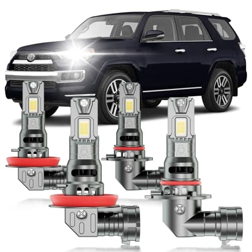 HUOKEDS for 2006-2020 Toyota 4Runner Lights Bulbs Combo, 4pcs Super Bright White Multi Beam Lights Blubs Package, 1:1 as Stock Size, Plug and Play