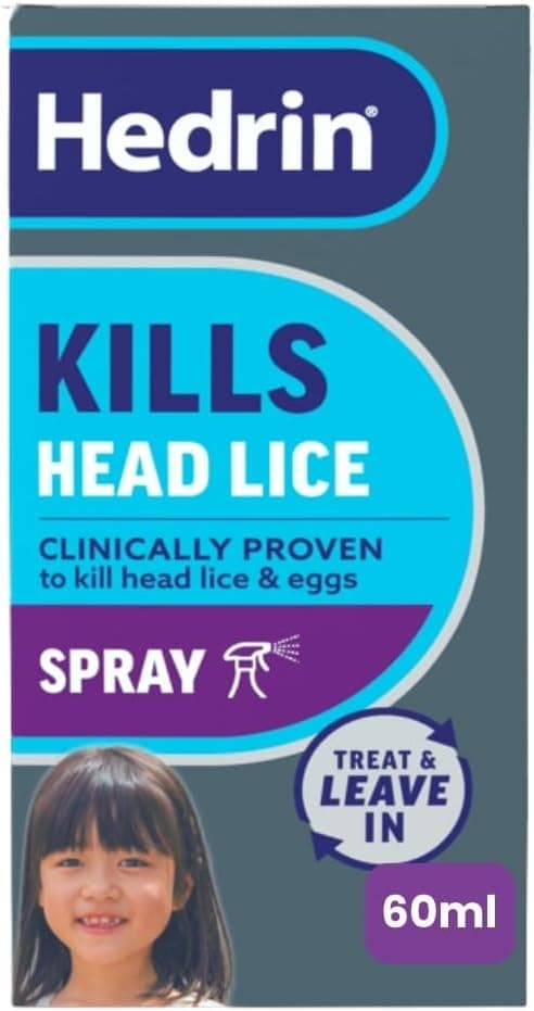 Hedrin Treat Go LeaveIn Spray Fast No Fuss Lice Nit Treatment Kills Head Lice Eggs Clinically Tested Suitable for Adults Children 1 x 60ml 2 x 30ml Treatments