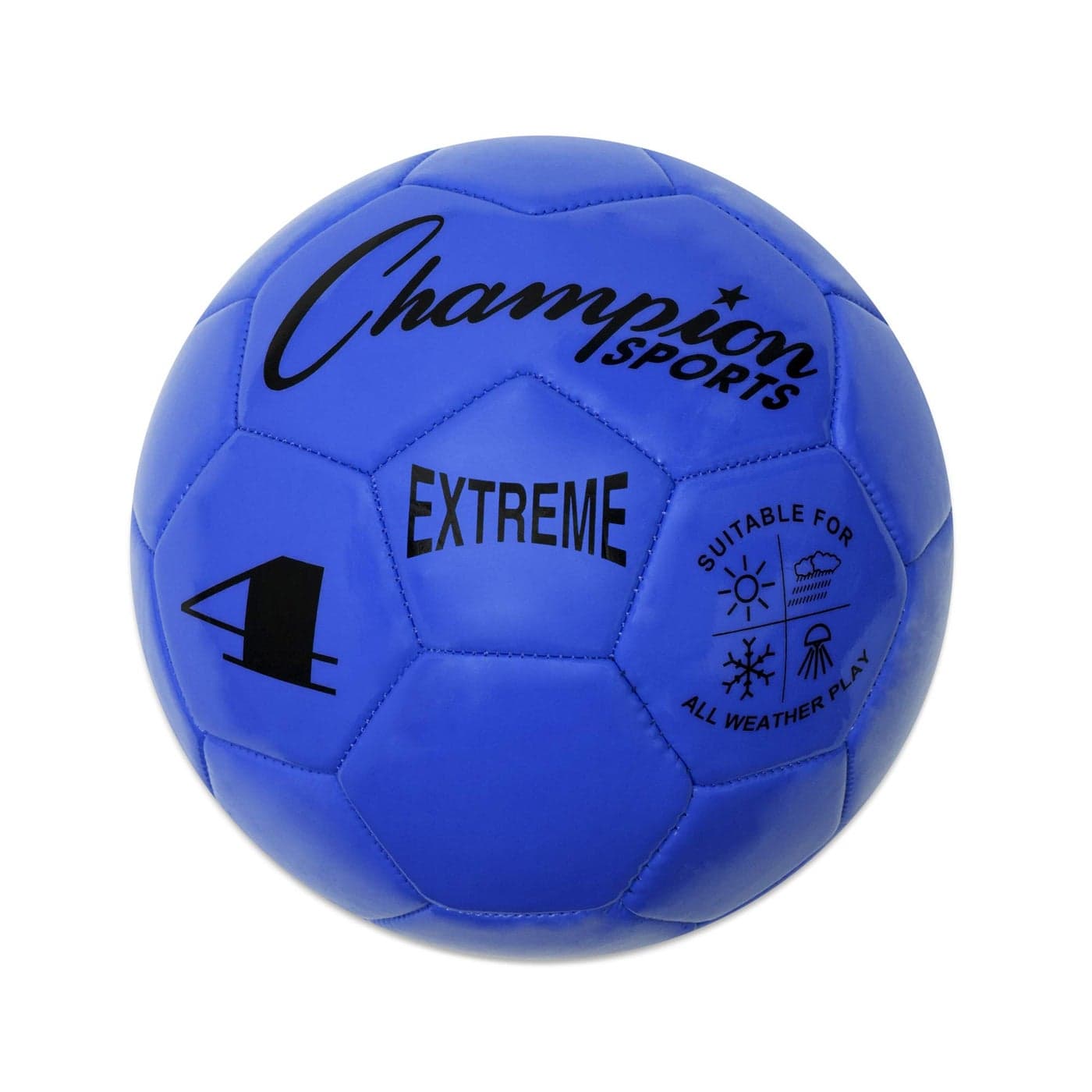 Champion Sports Extreme Series Soccer Ball Size 4 Youth League All Weather Soft Touch Maximum Air Retention Kick Balls for Kids 8 12 Competitive and Recreational Futbol Games Blue