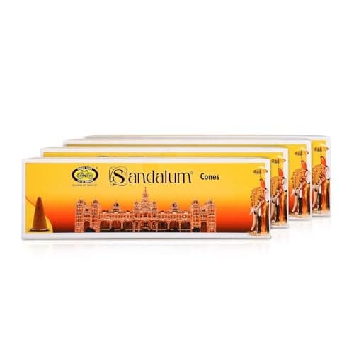 Cycle Pure Sandalum Incense Cones Combo Pack of 4 | Chandan Fragrance | Long Lasting Fragrance Dhoop Cones for Pooja, Rituals, Positive Energy, Relaxation, Meditation