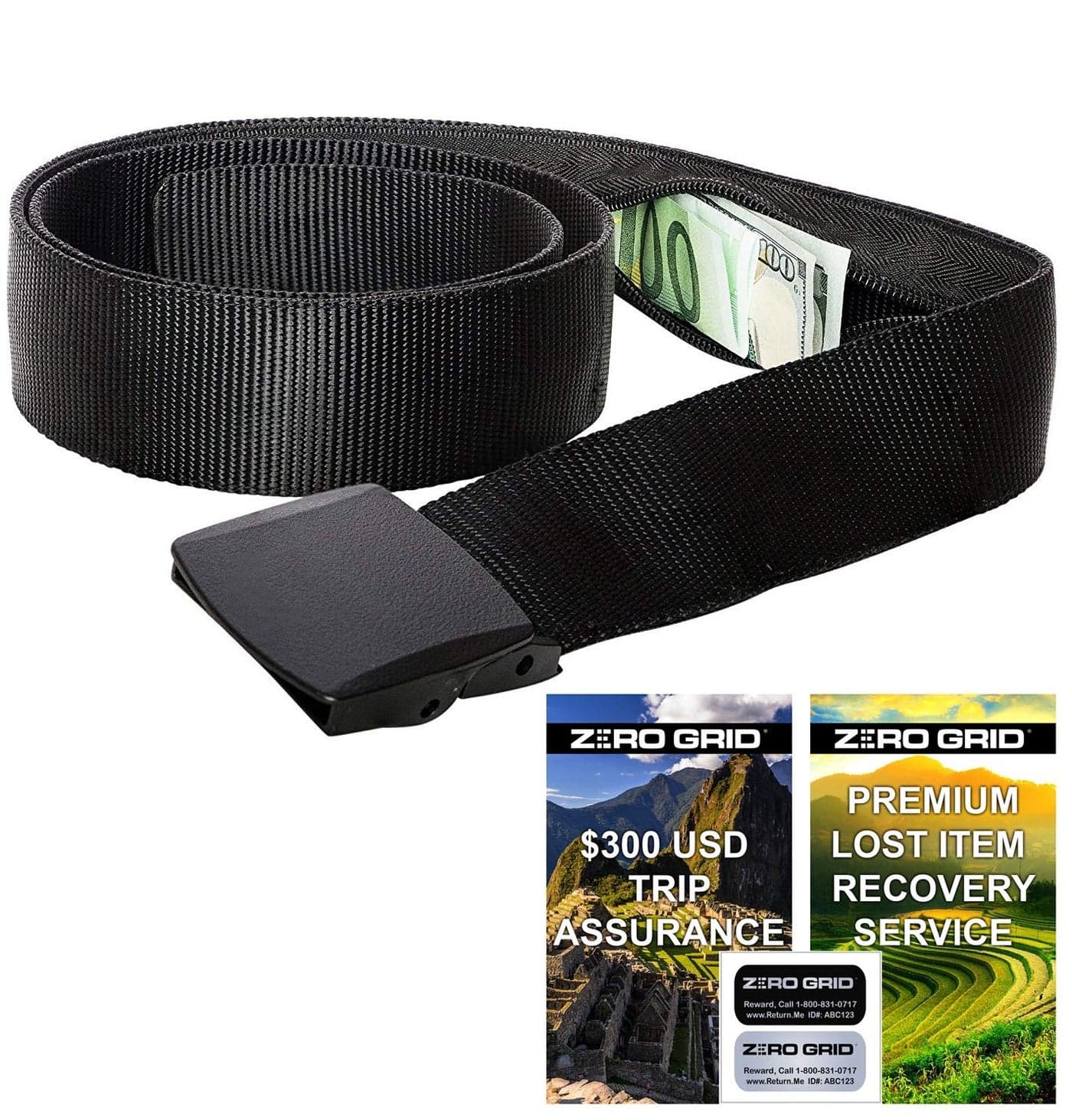 Travel Security Belt - Hidden Money Belt Pouch - TSA Approved Anti-Theft Concealable Design with Zipper Pocket for Cash, Card, Accessories - Adjustable Fit for Men and Women with a Sturdy Buckle