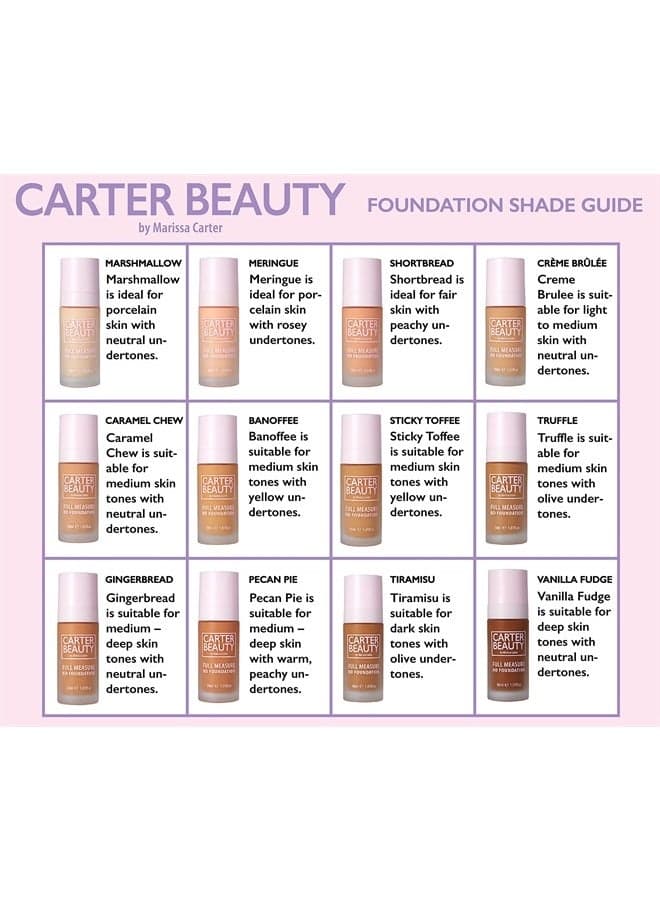 Carter Beauty Full Measure HD Foundation - Lightweight, Full Coverage Matte Formula - Water-Based, Super Soft Skin Perfector - Vegan And Cruelty Free, Paraben And Sulfate Free - Gingerbread - 1.01 OZ