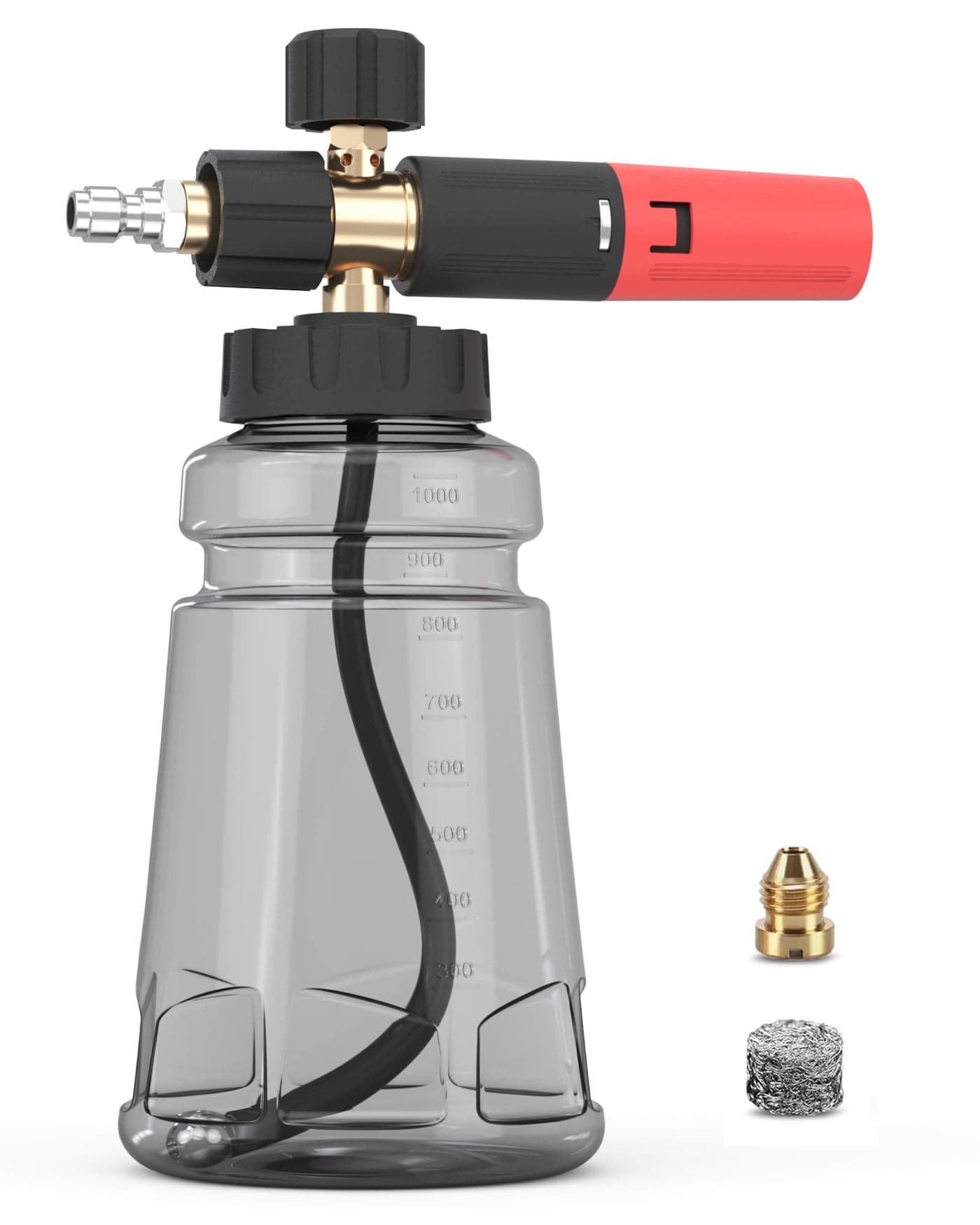 DANCINGBOAR Foam Cannon for Pressure Washer with 1/4" Quick Connector, Wide Mouth Foam Cannon, Adjustable Soap Cannon for Car Wash, Additional 1.1mm Orifice Nozzle (Grey)
