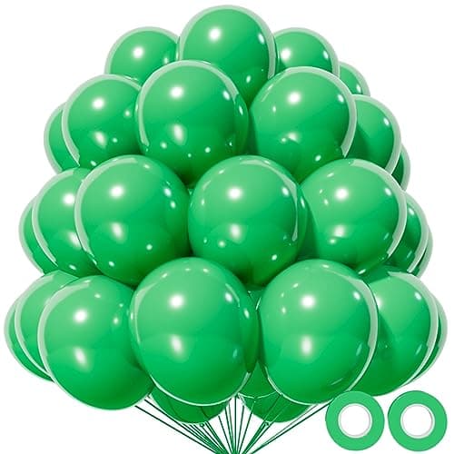 KAWKALSH Green Balloon 110pcs 12 Inch Thickened Latex Party Balloons Helium Bright Color for Birthday Baby Shower Wedding Party Supplies Arch Garland Decoration