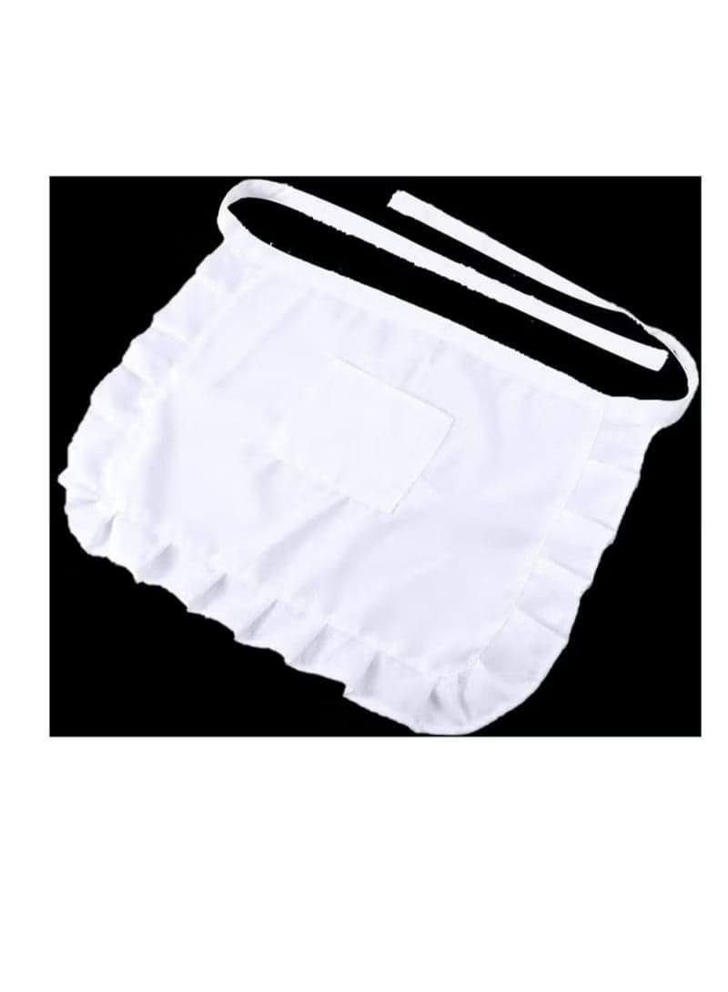 White Waist Apron Half Apron Kitchen Half Waist Apron Ruffle Chef Work Bib Maid Apron Dress Bistro Server Aprons for Waitress Cosplay Costume