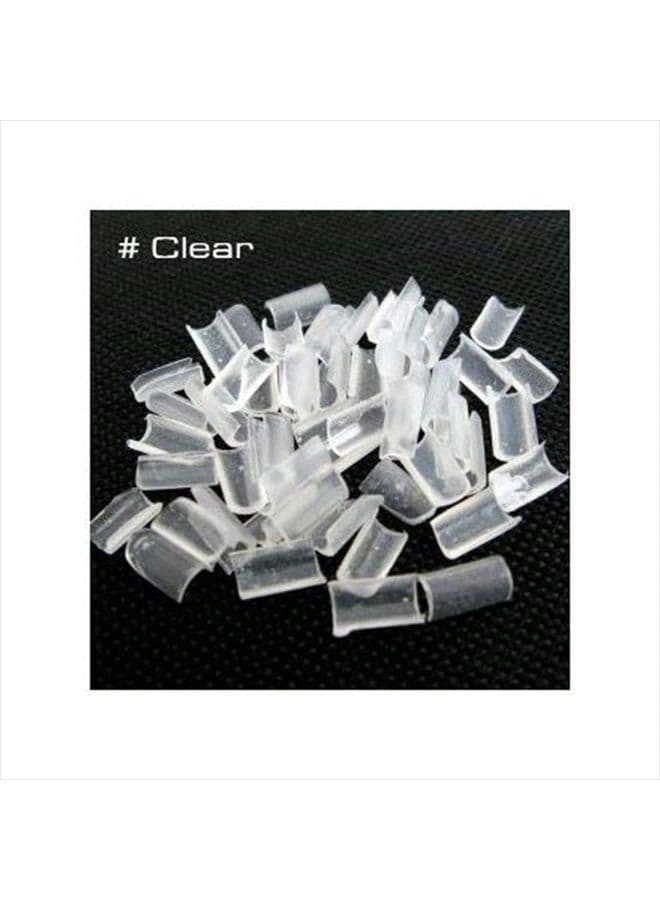 100 PCS Clear Hair Extension Fusion Keratin U Glue Tips Rebond Granules by Hair De Ville + 3 Pcs Silicone Finger Protectors