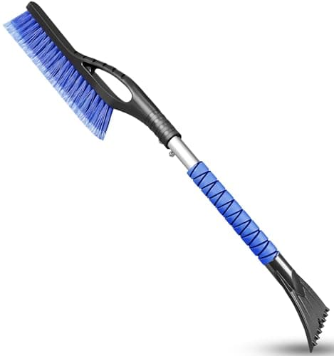 HEEYA 27 Inch Ice Scraper and Brush for Car Snow Brush and Ice Scraper with Foam Grip Detachable Snow Scraper for SUV Truck Vehicle Auto Windshield Window Blue