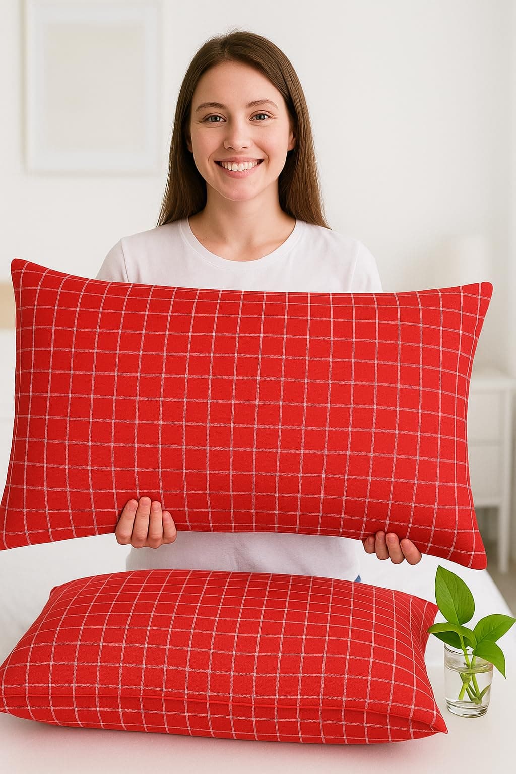 CRAZYWEAVES 100% Cotton Pillow case Khadi Cotton Pillow Covers for Bed Pillows Set of 2 Pillow Covers Set (18"x28") for Standard Pillows. (Crazy 6)
