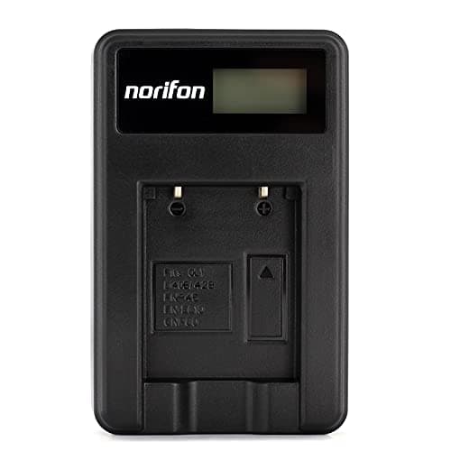 Norifon EN-EL10 LCD USB Charger for Nikon Coolpix S200, S203, S210, S220, S230, S3000, S4000, S500, S510, S5100, S520, S570, S60, S600, S700, S80 Camera and More