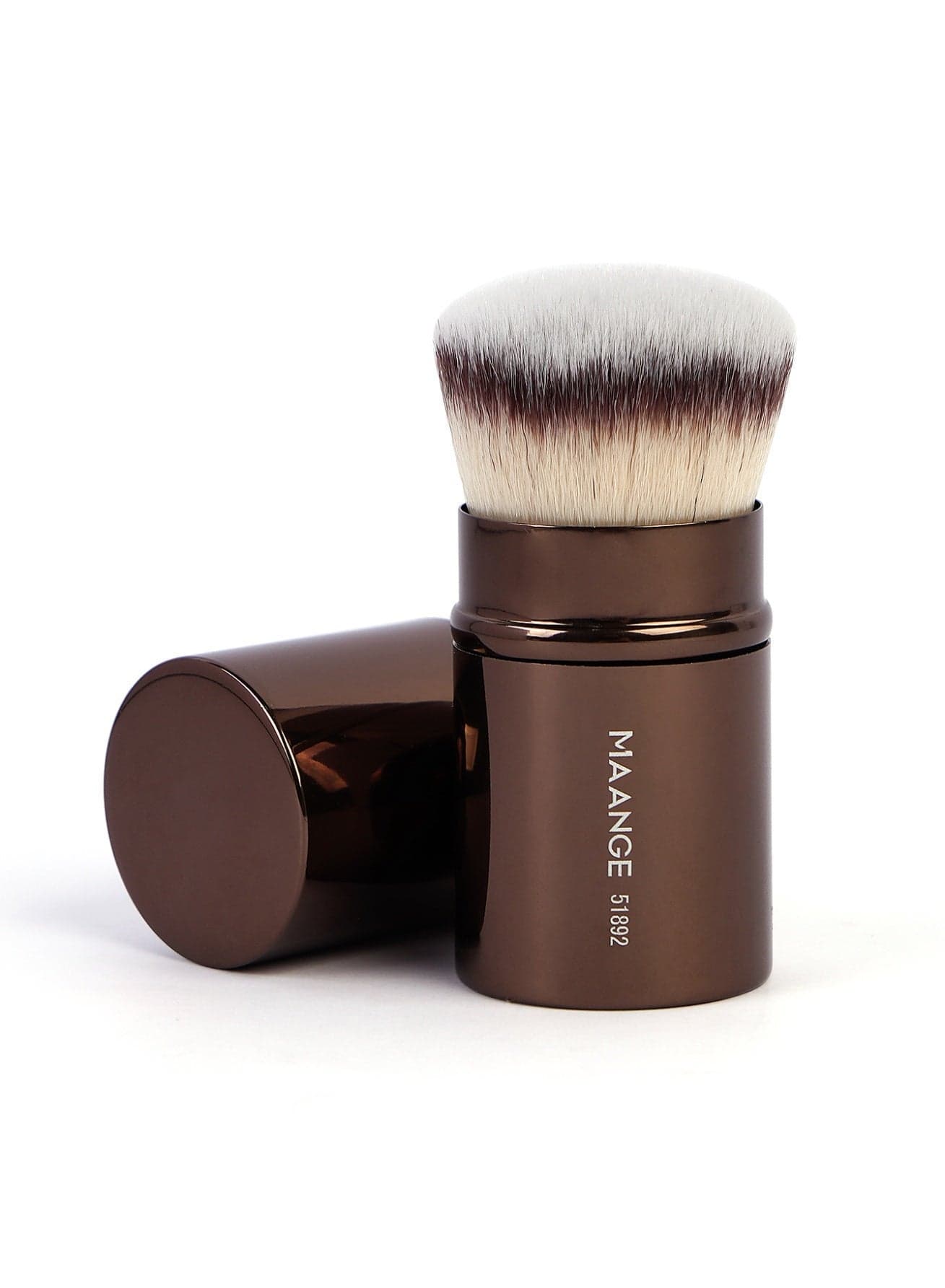 Retractable Makeup Brush - Blender Brush for Powder, Cream, Liquid Foundation, Sunscreen, Blush Blending & Bronzer - Professional Make Up Brush - Full Face Makeup Brush Brown