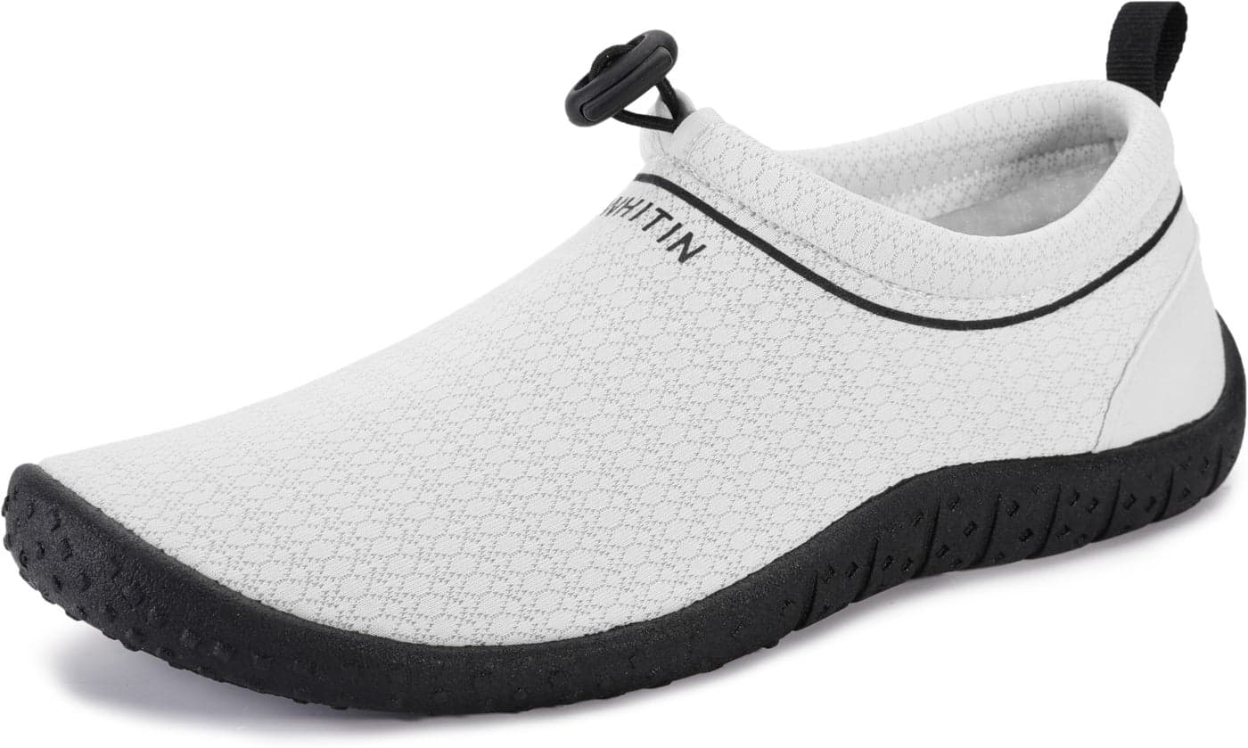 WHITIN Women's Water Shoes Quick Dry Aqua Socks Minimalist Barefoot Size 6 Lady Comfy Swim Pool Lake Beach Yoga Sport Kayak Sand Sneaker Grey 36