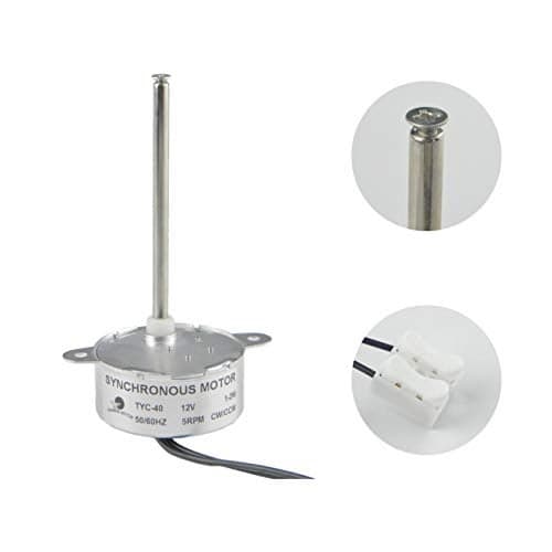 CHANCS TYC-40 AC 12V Small Synchronous Gear Motor 5RPM CW/CCW Inner-Screw Shaft Shaft Length 74MM for Christmas Decoration