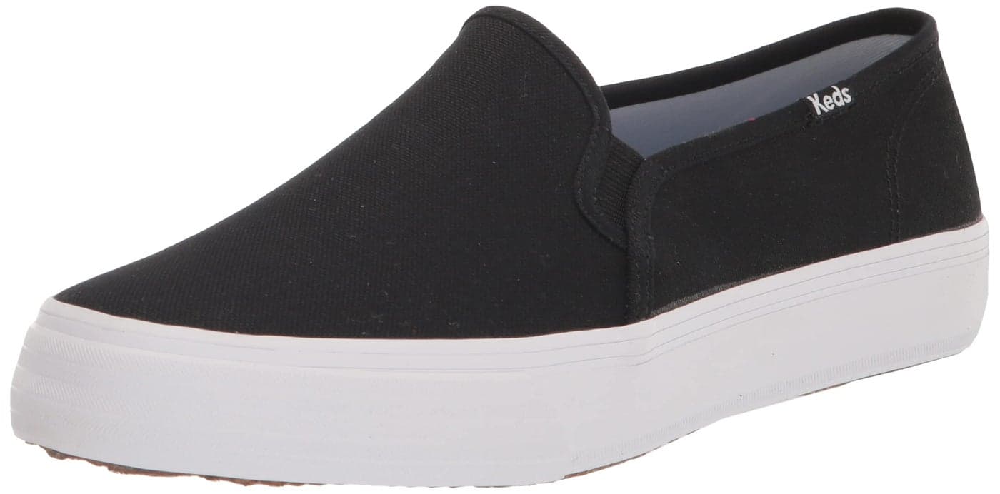Keds Double Decker Slip on Sneaker Womens Black Canvas 10 Medium