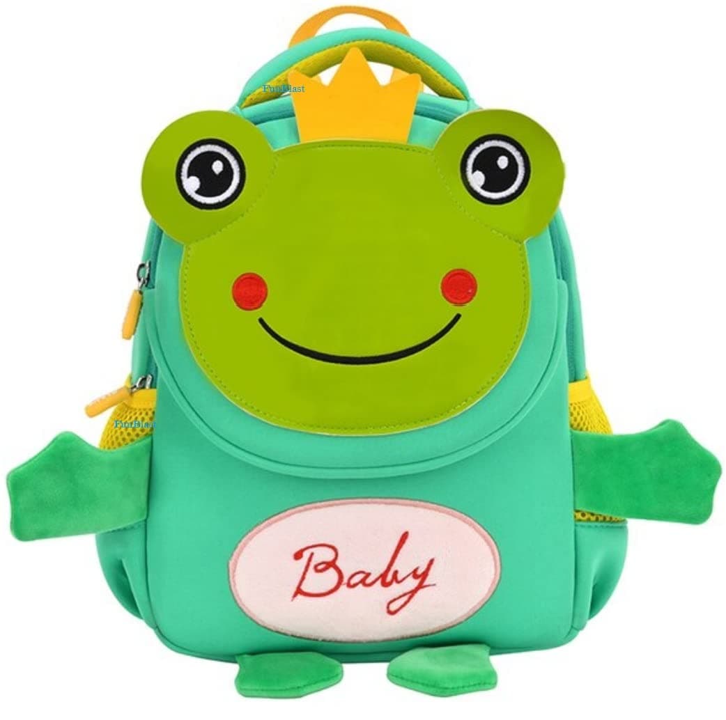 FunBlast Cute Frog Print Shoulder Bags for Kids - School, Picnic & Travel Bags for Preschoolers, 2-6 Years, Boys & Girls (Multicolor)