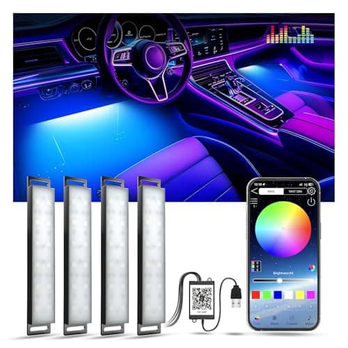 Yilaie LED Car Lights Interior Multcolor Lights for Trucks Accessories Inside with APP Control Music Sync Footwell Lighting USB DC 5V