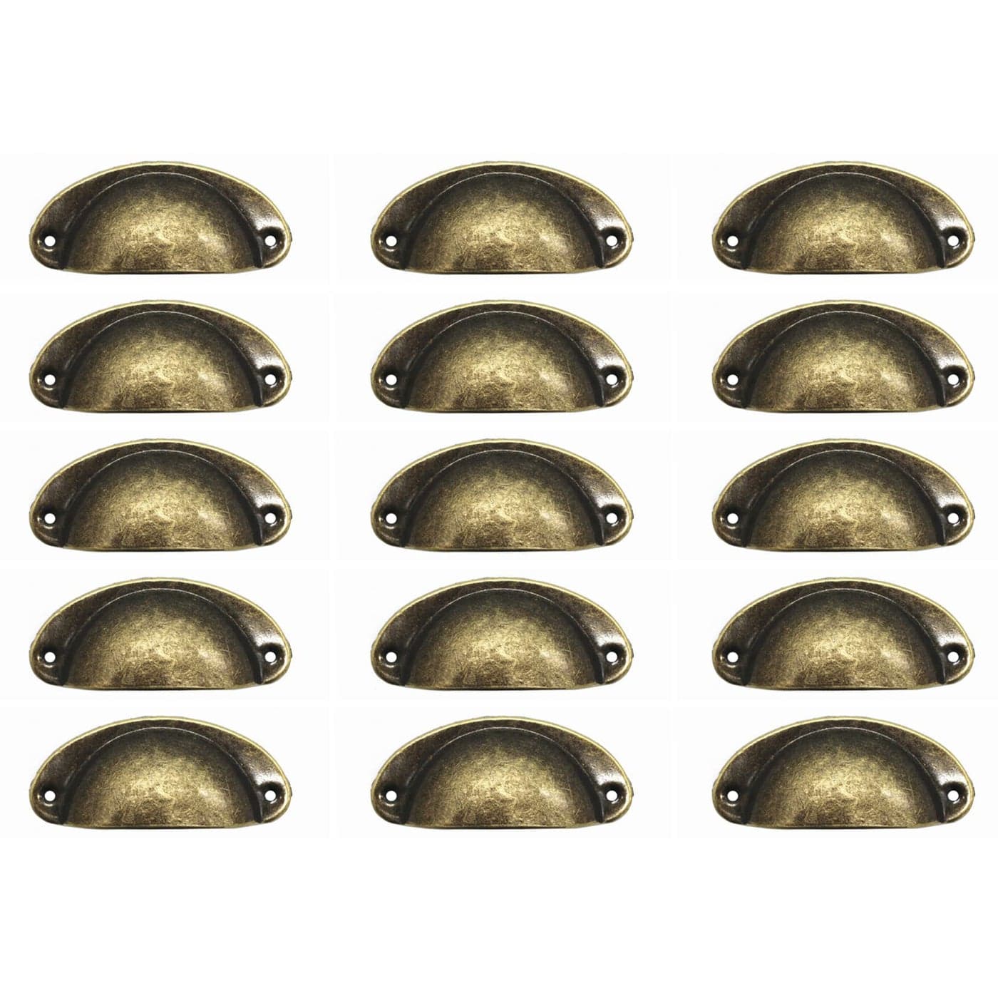 WEICHUAN 15PCS Antique Brass Iron Drawer Knobs Pulls Handles Vintage Kitchen Cabinets Furniture Wardrobe Medicine Pull HandleLength 81mm Width 32mm