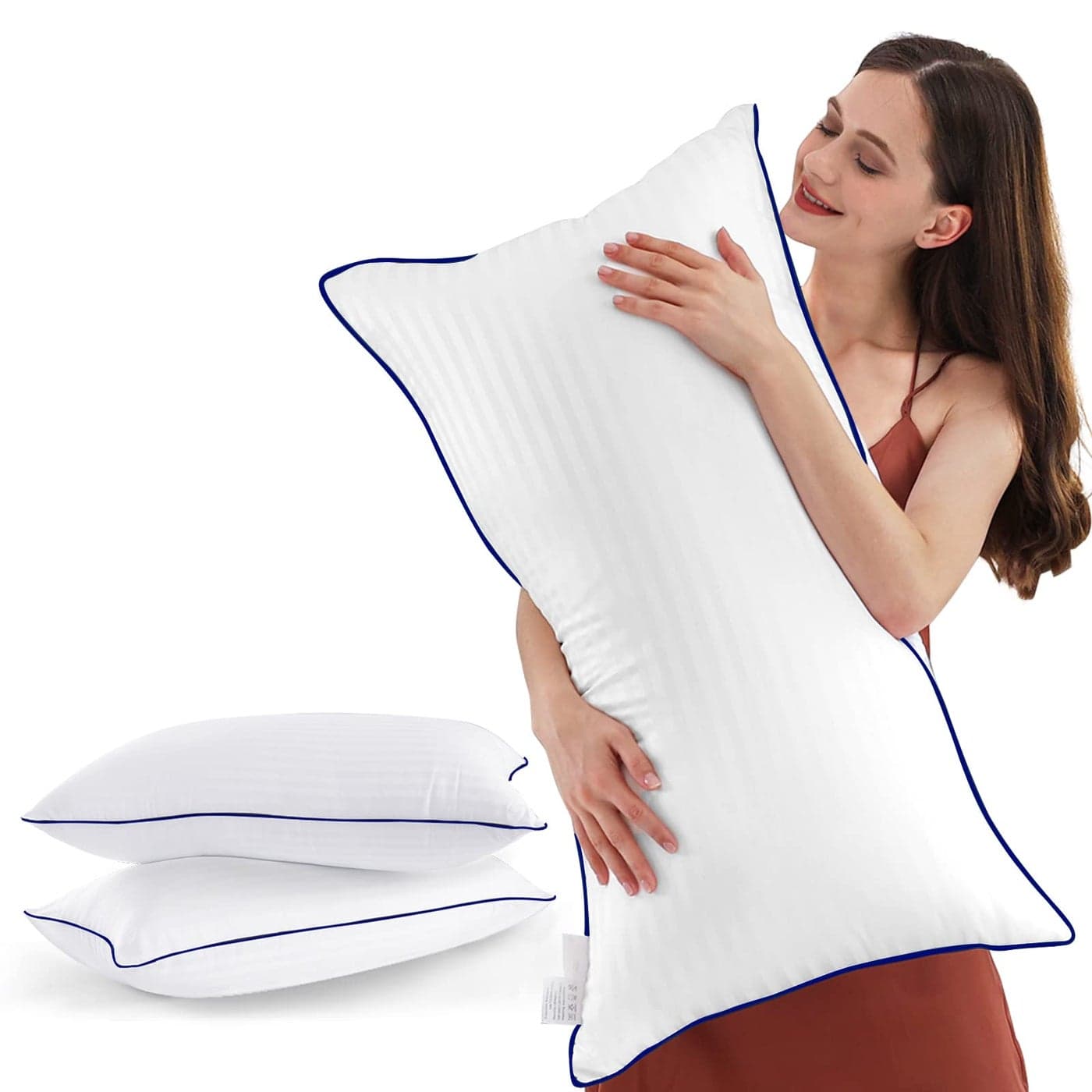 SEMZSOM Bed Pillows for Sleeping King Size Set of 2 Cooling Luxury Hotel Quality with Premium Soft Down Alternative Filling for Back Stomach or Side Sleepers