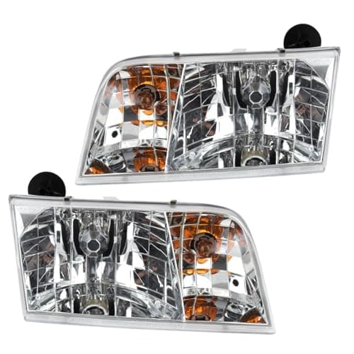 TRQ 2 Piece Headlight Assembly Set Driver & Passenger Side Compatible with Ford Crown Victoria 1998-2011 FO2502146 FO2503146 FO2502200 FO2503200 4W7Z13008A 4W7Z13008B YW7Z13008BA YW7Z13008CA