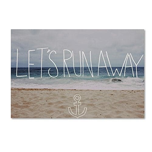 Trademark Fine Art Let's Run Away To the Sea Wall Decor by Leah Flores, 12" x 19"