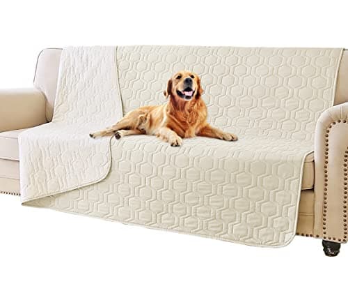 Tcksstex Waterproof and Anti-Slip Dog Bed Cover and Pet Blanket Sofa Pet Bed Mat ,car Incontinence Mattress Protectors Furniture Couch Cover for Most Cats Dogs, Pets(68x82- Ivory)