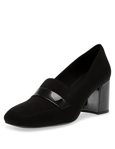 Anne Klein Women Telepathy Pumps, Black Stretch, 7.5, M