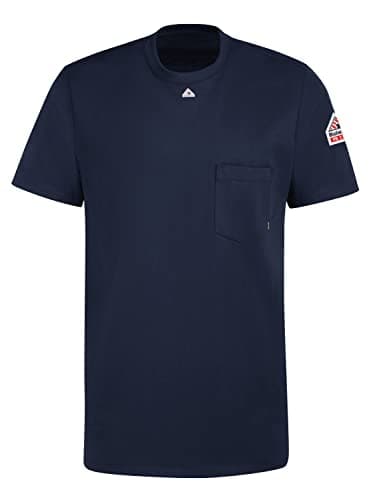 Bulwark Flame Resistant 7 oz Cotton Short Sleeve T-Shirt, Navy, X-Large