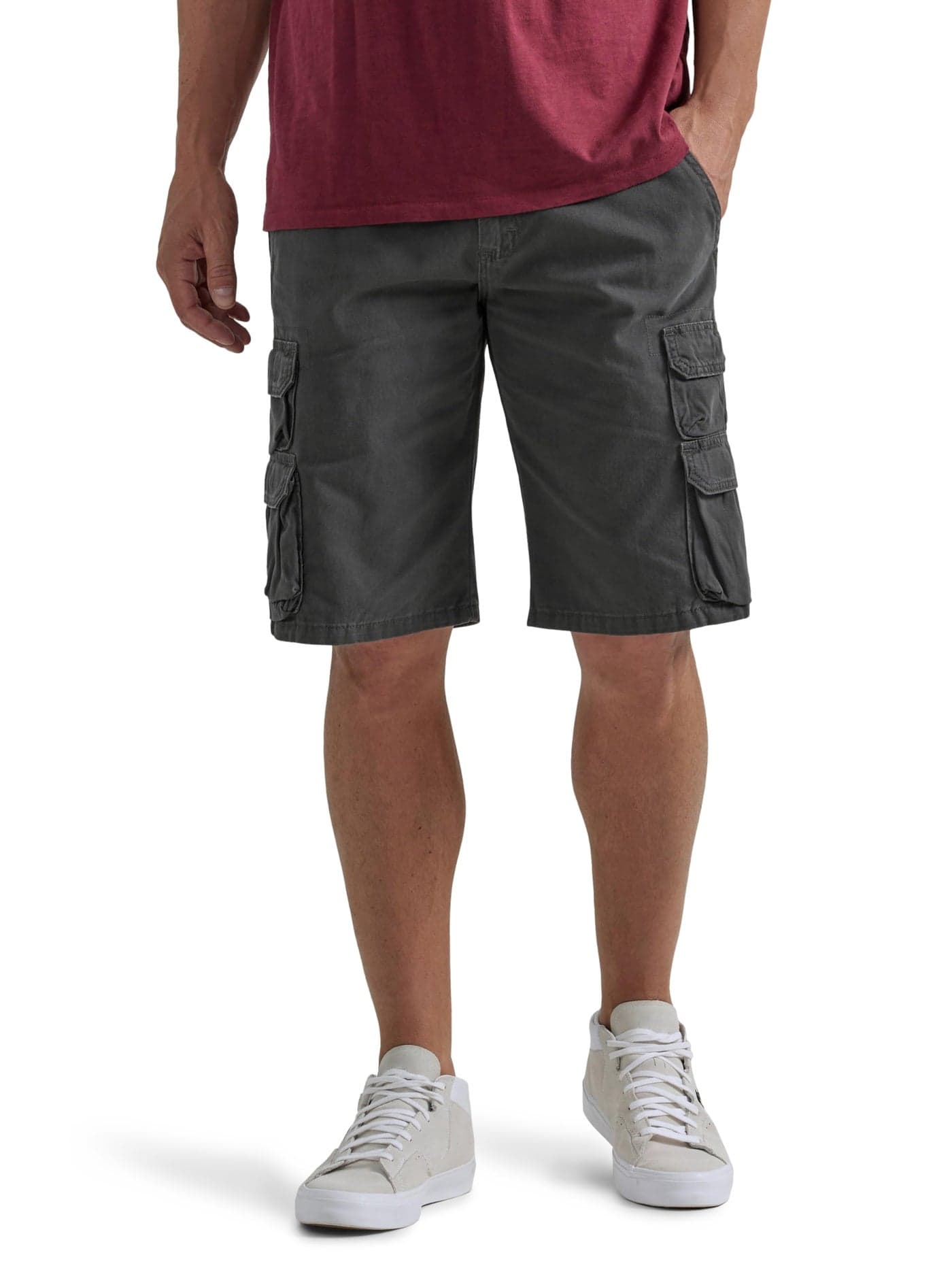 Wrangler Authentics Mens Premium Twill Cargo Short Anthracite Twill 50