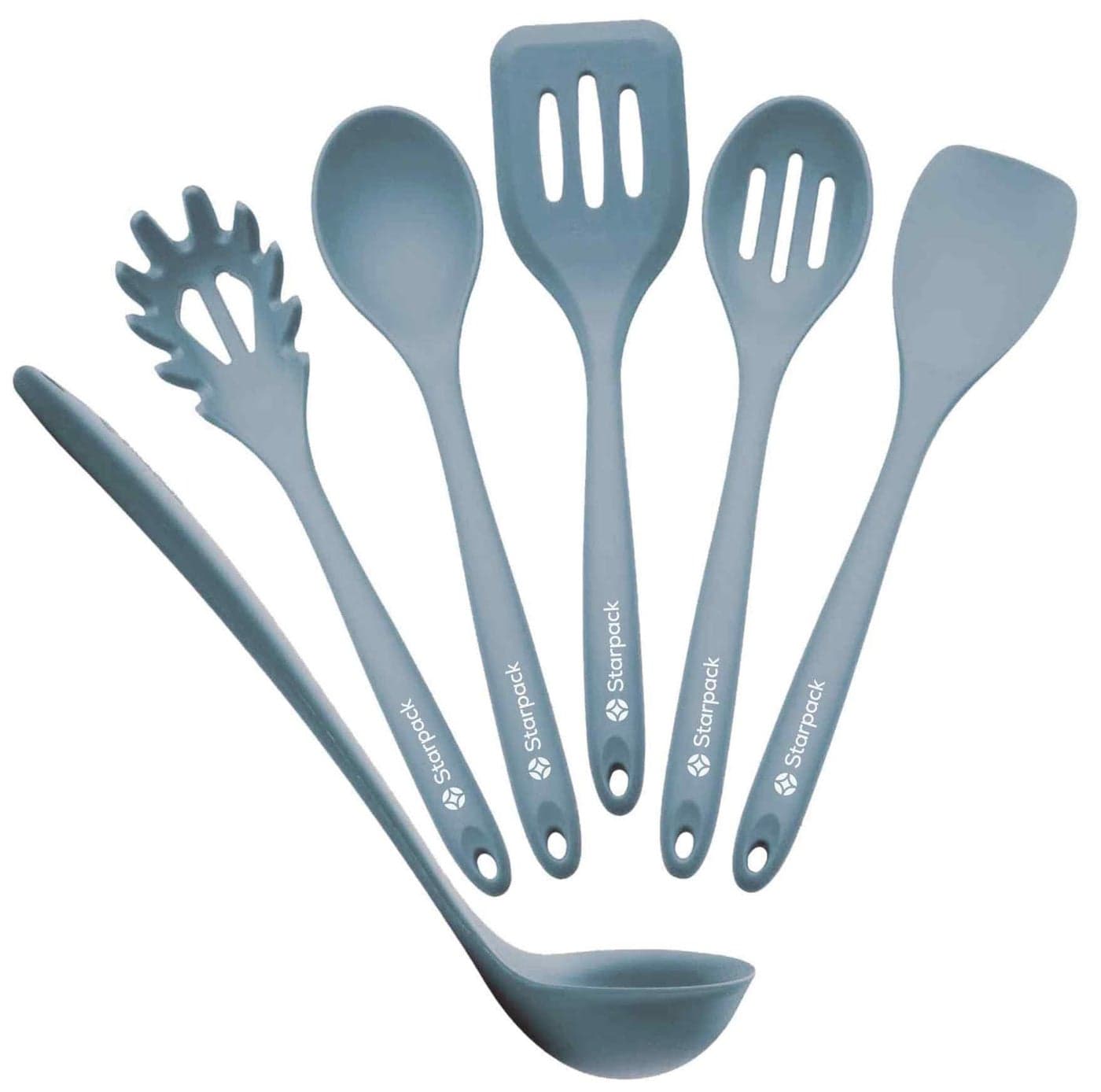 Starpack 'Like a Boss' XL Premium Silicone Cooking Utensils Set (6 Pcs) 13" - Heat Resistant Kitchen Utensils 600°F - Non-Stick Silicone Utensil Set - Large Kitchen Utensils Set for Cooking & Serving