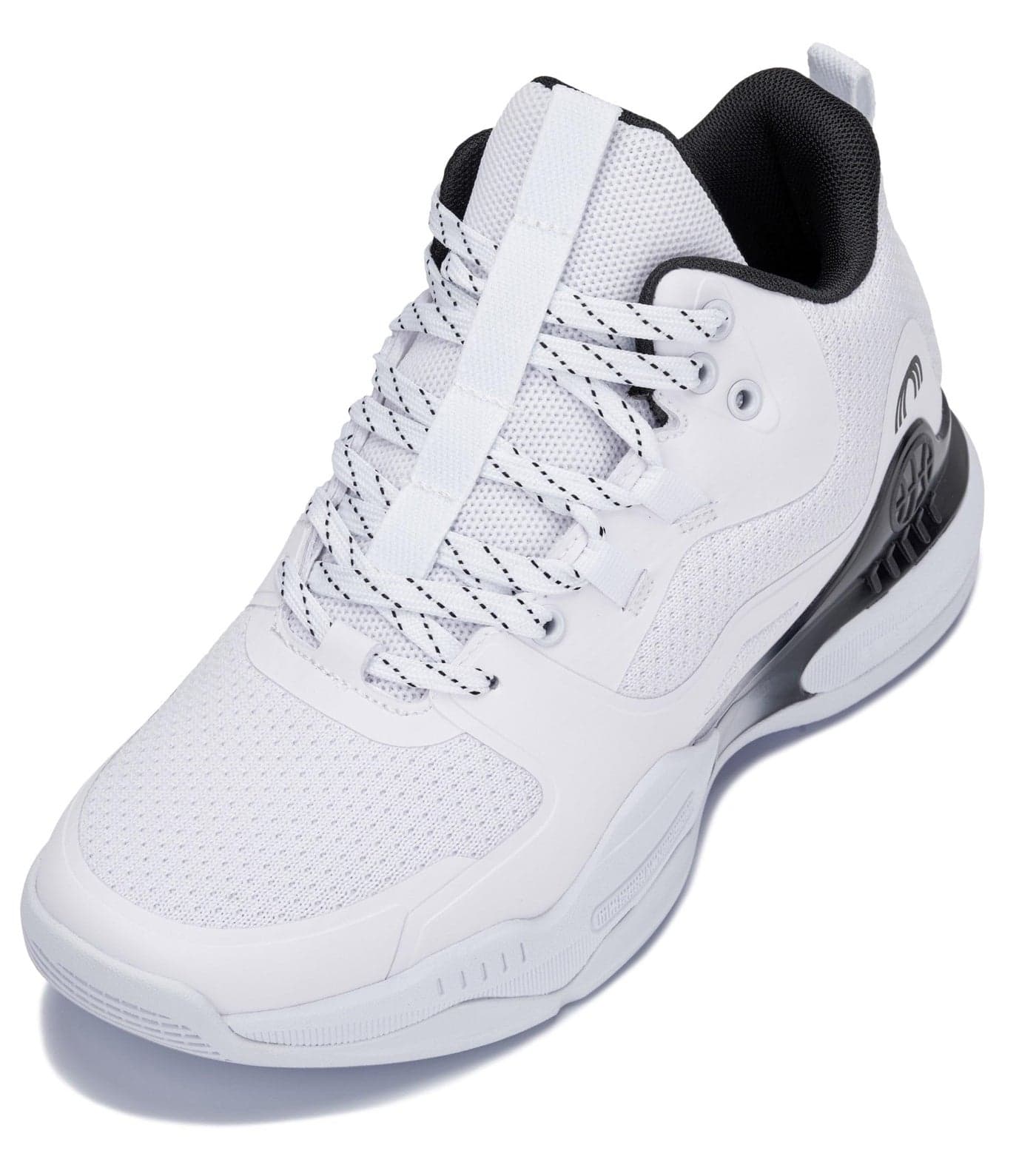 CALTO Men's Invisible Height Increasing Elevator Shoes - White/Black Basketball High-Top Sporty Sneakers - 3.0 Inches Taller - Q394 - Size 7 D(M) US