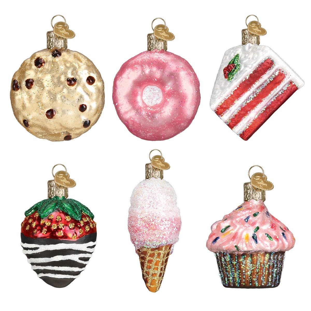 Old World Christmas Ornaments Mini Ornament Sets Glass Blown Ornaments for Christmas Tree Dessert